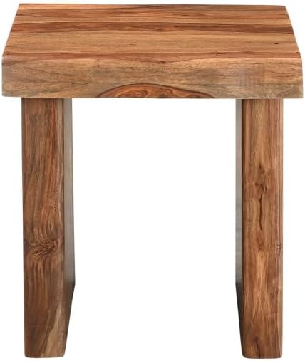 HomeRoots 23" Brown Solid Wood Square Live Edge End Table