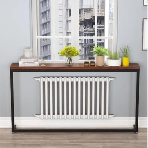 Console Table Decor Entryway Marble Scalloped Tables Behind,entryway Table,Modern Brown Console Table for Hallway Entrance or Living Room Small Side Table with Narrow Design and Sofa Back Sh