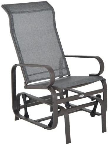 Single Rocking Chair with Gliding Recliner, Upholstered Nursery Rocker for Bedroom Living Room, Comfy Grey Accent Armchair