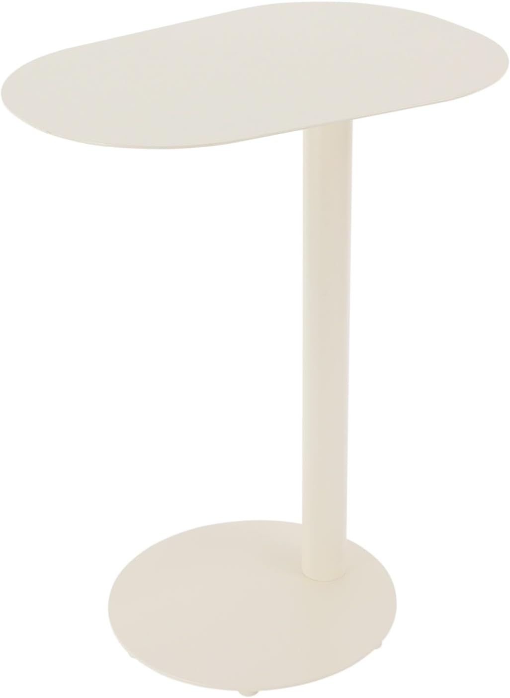 C-Shaped Metal Side Table, Small Sofa End Table Coffee Table for Couch, Modern Cream White Snack Table Tray Table for Living Room Bedroom Small Space