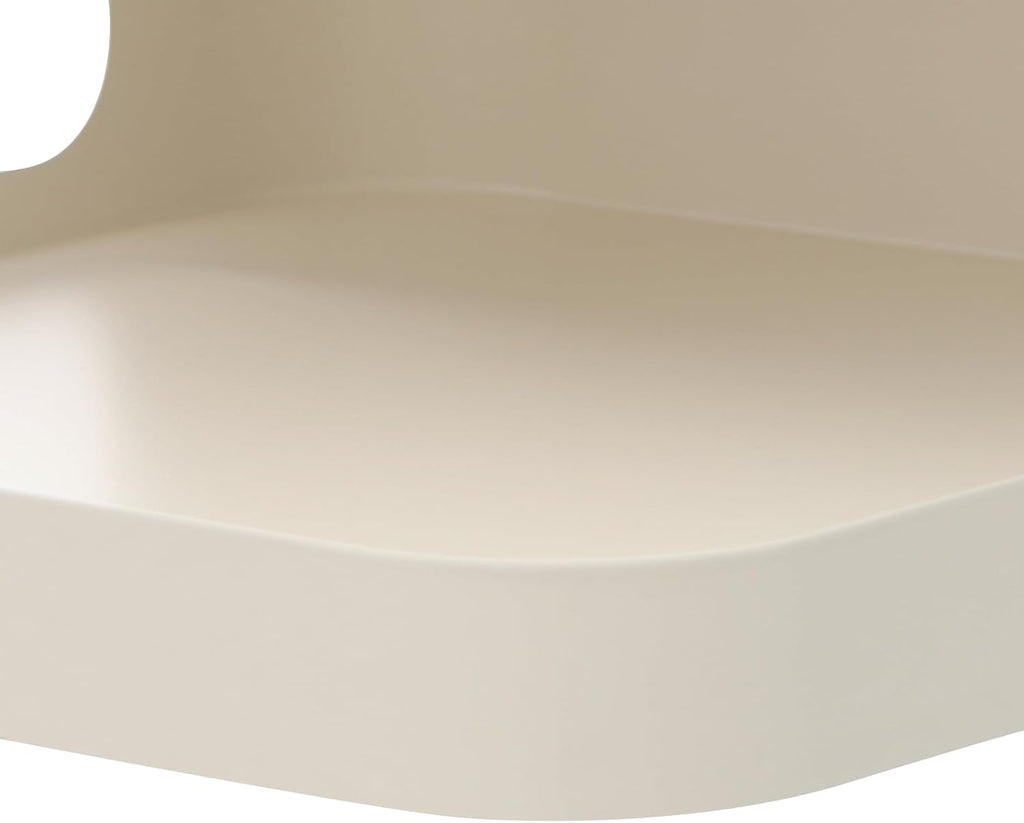 No Assembly Side Table, Modern 3-Tier Carbon Steel Side Table for Living Room Bedroom, Unique Geometric End Table Nightstand with Storage, Sturdy Sofa Table for Small Spaces (Cream White, Medium)