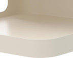 No Assembly Side Table, Modern 3-Tier Carbon Steel Side Table for Living Room Bedroom, Unique Geometric End Table Nightstand with Storage, Sturdy Sofa Table for Small Spaces (Cream White, Medium)