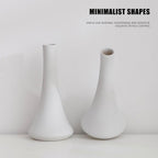 2-Piece White Matte Ceramic vase Set, Farmhouse Decoration, Decorative vase, Suitable for Kitchen, Bedroom, Office, Living Room, Bathroom, and Shelf Center Dining Table Decoration