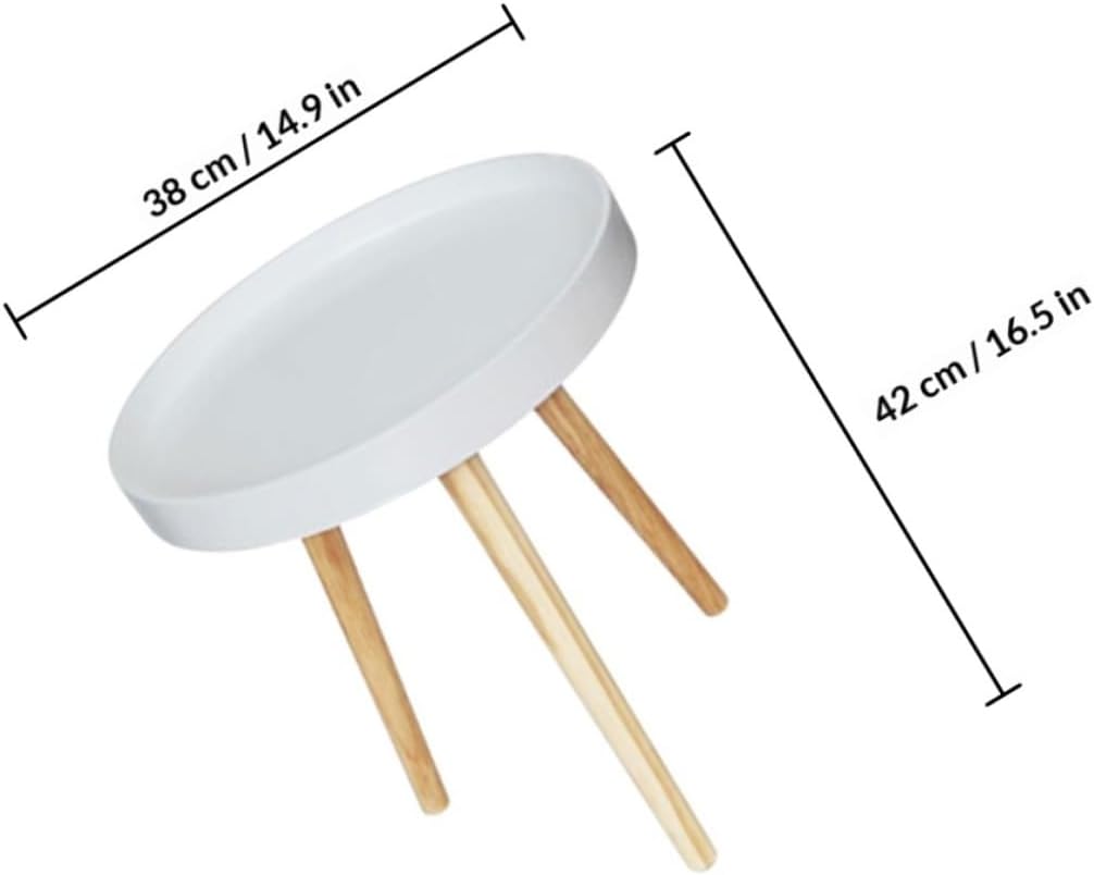 Veemoon Nordic Style Small Round Side Table White Mini Coffee Accent Table for Sofa and Bedside Indoor Balcony Use