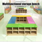 Yellow Upholstered Nursery with Large Shoe Rack Indoor Activity Center and Safety Barrier Easy to Clean 100x30x40cm