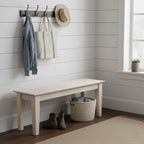 International Concepts Shaker Style Bench, 47-Inch Wide, Solid Parawood, Unfinished