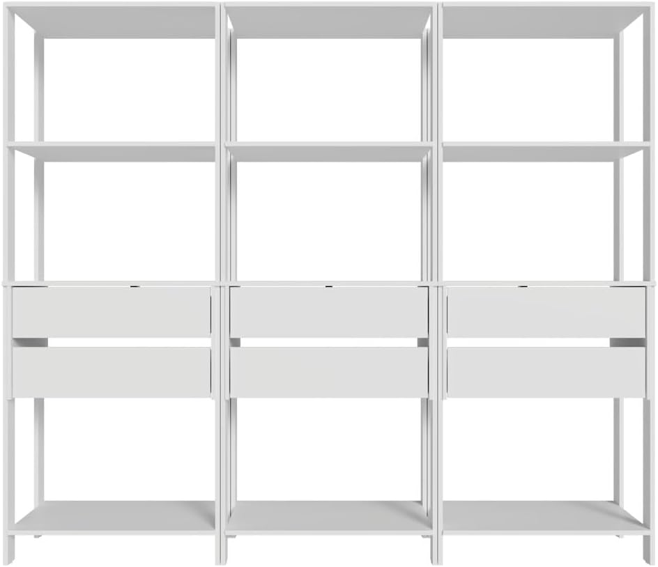 Madesa Kitchen Pantry Storage Rack with 6 Drawers and Open Shelves 82" L Multiuse Modular Cabinet for Kitchen Organization (White)