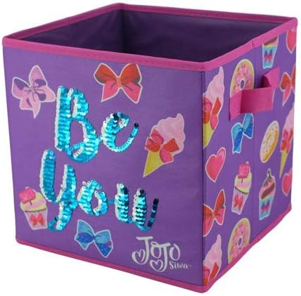 Idea Nuova JoJo Siwa 5 Piece Storage Set Including Collapsible Trunk, 2 Storage Cubes, 1 Sequin Storage Cube and 1 Pop Up Hamper