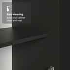 Madesa Kitchen Set 2 Pantry Storage Cabinet with 10 Utility Shelves 47" L Wooden Organization Unit for Kitchen (Black)