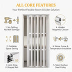 Interior Folding Door with Acrylic Panels for Living Spaces(WxH 28x80in/71.1x203in)