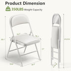 16 Pack Folding Chairs, PU Leather Folding Dining Chairs with Padded Cushion Seat & Back, Indoor Outdoor Folding Chair Set for Home Office, Parties, Events, Wedding, Extra Guest Seating
