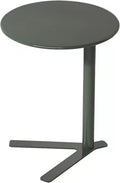 Round End Table,Embedded Coffee Table with V-Type Base,Sofa Side Table for Living Room Balcony Apartment Office Bedroom(Dark Green,48x56cm)