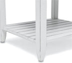 Pemberly Row Contemporary Wood End Table with Drawer, White/Gray Finish, 24" H x 22" W x 24" D, Solid Mindi and White Cedar Wood, Coastal Style, Textured Design, Ball Bearing Glides, Living Room Side
