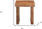 HomeRoots 23" Brown Solid Wood Square Live Edge End Table