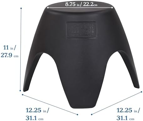 ECR4Kids Ayana Stackable Plastic Stool Seating Set, Children's Furniture, Black, 4-Pack