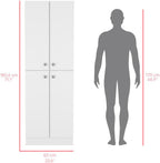 23.6" D*11.8" W*71.1" H Freestanding Kitchen Pantry with 4 Shelves, 2 Double Doors, Rectangular Storage Cabinet, Modern Minimalist, for Living Room, Dining Room, White