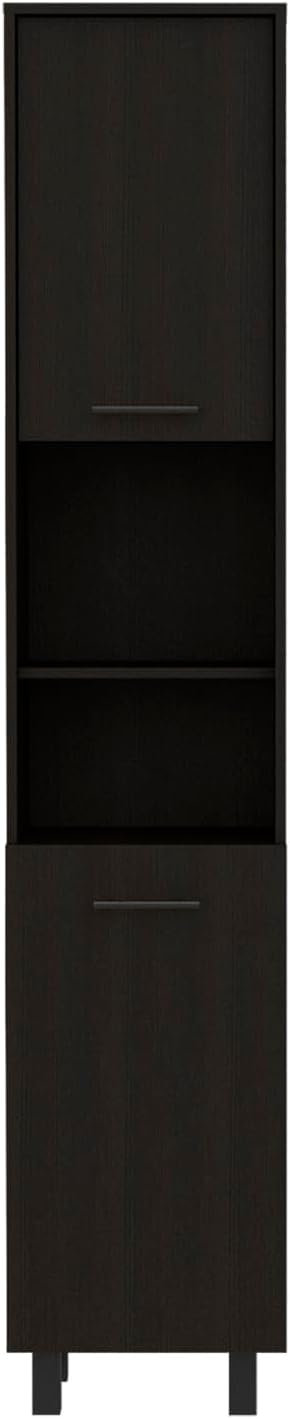 2-Door Pantry Cabinet, with Two 2-Cabinet Spaces and Two Open Shelves