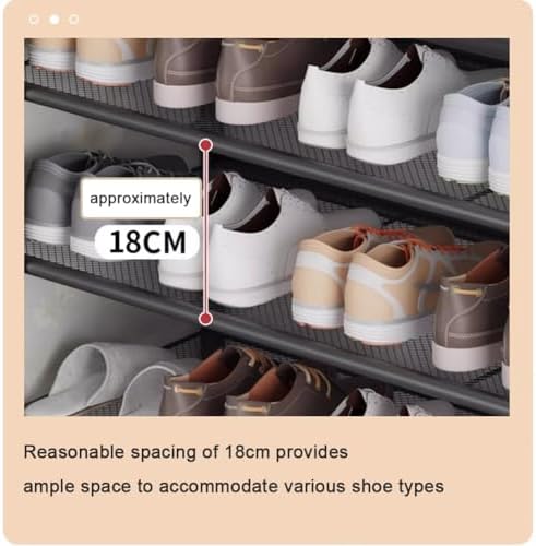 Heavy Duty Foldable Shoe Rack with Cover, Carbon Steel Entryway Organizer for Small Spaces, Breathable Dust-Proof Storage Unit for Boots and Sneakers, Easy Assembly Space Saving Design for Home Use