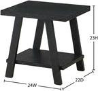Furnifact Black, End Side Table, MDF Construction, Open Shelf, Durable Home Design, Warm Stylish Finish, Quality Build for Home