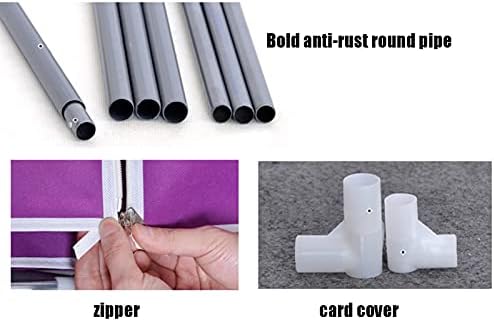 Wardrobe Storage Collapsible Wardrobe Organiser Free Installation Bold Reinforcement Thickened Steel Pipe All Steel Frame Storage Clothes Used for Bedroom Dorm Room (Color :