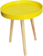 SUPVOX Modern Small Round Nordic Sofa Side Table, Yellow Mini Creative Indoor Coffee End Table for Living Room and Balcony