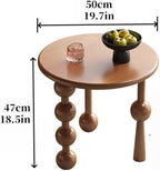 Creative Design Small Coffee Table Wood Round Side Table Retro Style 3-Legged Stable Practical End Table for Living Room Home Lightweight(Black)