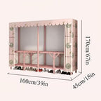 Portable Closet Foldable Wardrobe Steel Tube Thick Storage Bedroom Household Storage Fabric Wardrobe Easy to Assemble Temporary Closet