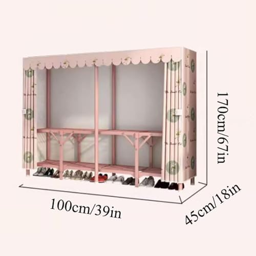 Portable Closet Foldable Wardrobe Steel Tube Thick Storage Bedroom Household Storage Fabric Wardrobe Easy to Assemble Temporary Closet