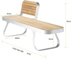 Benches, Park ChairOutdoor Solid Wood Stainless Steel Leisure seatOutdoor Open-air Patio Chair(180cm)