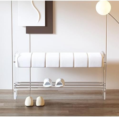 Foot Stool Light Luxury Creative Shoe Changing Stool Transparent Acrylic Bench Bedroom Cloakroom Simple Home Door Wearing Shoe Stool Entryway Bench(A,M 100cm)