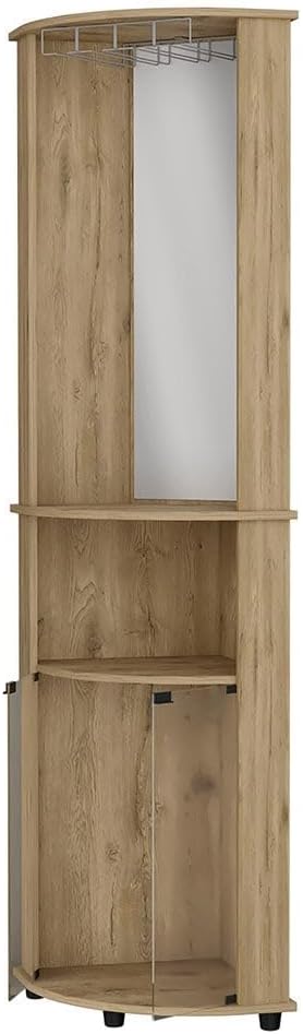 Storage Cabinet 2-Shelf Corner Wine Cabinet with Glass Rack, Tall Pantry Sideboard for Living Room Kitchen,for Kitchen Home