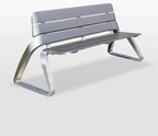 Outdoor Bench,Stainless Steel Seat Community Double Back Garden Square Chair Benches for Outdoors