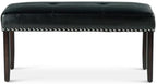 Steve Silver Westby Black PU Dining Bench w/Nailhead, Upholstered in Easy-Care Black Polyurethane, 42" L x 17" W x 19" H