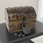 Nautical Cove Wooden Pirate Treasure Chest with Lock & Skeleton Key Small | Handmade Wooden Storage Box Kids Treasure Chest For Jewelry, Coins, Trinkets, Keepsake Gifts, Decor