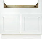 Hollywood Fabiani Design Farm Sink Base Kitchen Cabinet 36 in. W x 24 in. D x 34-1/2 in. H, Shaker White – Solid Wood Frame, 1/2-Inch Cabinet-Grade Plywood Box, Ready to Assemble