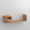 Modern Floating Shelf with Geometric Accent, Rustic Wood Wall Mounted Shelf, Decorative Storage Shelf for Living Room Bedroom Bathroom Kitchen, Natural Oak Finish