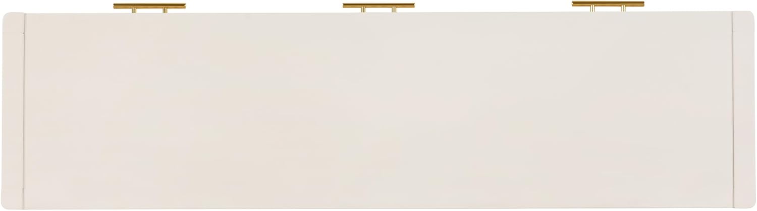 Knocbel Entryway Console Table with 3 Vertical Stripe Drawers and Storage Bottom Shelf, Sofa End Table with Sturdy Long Legs for Living Room Hallway, 15.7" D x 60" W x 31.4" H Beige