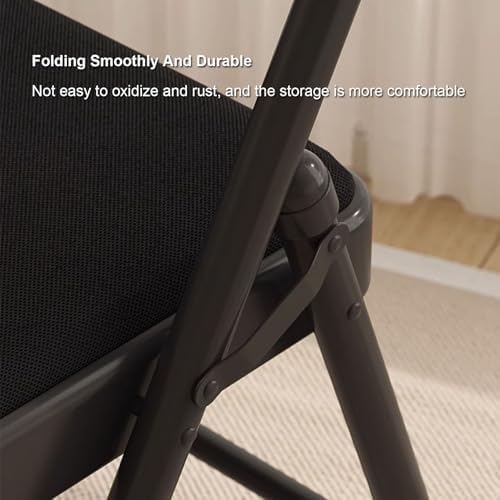 Indoor Outdoor Stackable Metal Foldable Chair with Padded Seat and Backrest Household Portable Folding(White Gray)