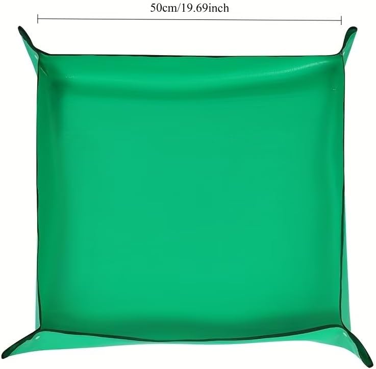 PE Plant Regeneration Mat Waterproof Portable Transplanting Mat with Snap Corners for Indoor Succulent Potting, Garden Use, 50 * 50cm