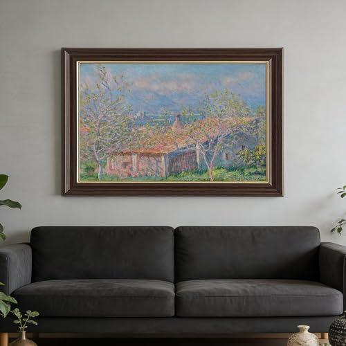 SESAG Claude Monet Art Print Gardener S House at Antibes Prints Posters Canvas Deco Paintings Vintage Wall Art For Living Room Bedroom Office Hanging Frame 8" L X 12" W