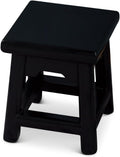 Distressed Black Petite Chinese Village Wooden Bench