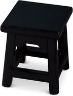Distressed Black Petite Chinese Village Wooden Bench