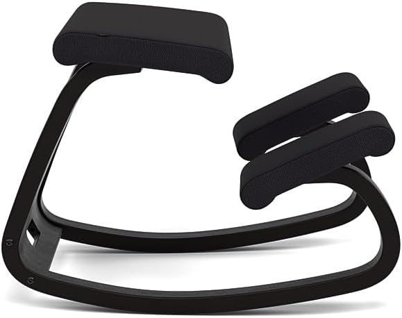 Varier Variable Black/Black Ergonomic Office Kneeling Chair for Desk – Back Pain Relief, Rocking Seat for Home, Study & Posture Support – 10 Year Manufacturer Warranty