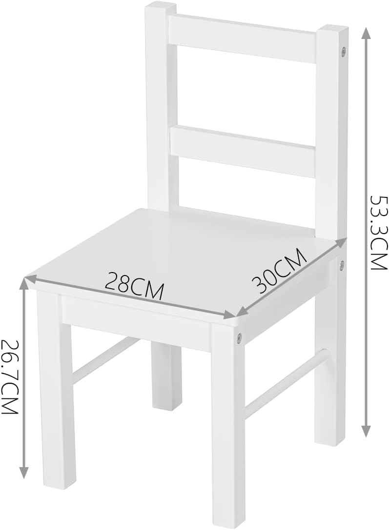 UTEX Child's Wooden Chair Pair for Play or Activity, Set of 2, White …