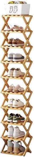 Foldable Narrow Shoe Rack Multi-Layer Storage Cabinet Space-Saving Design for Home Dormitory Rental Room