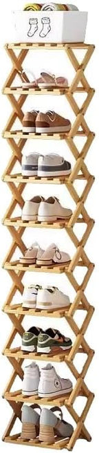 Foldable Narrow Shoe Rack Multi-Layer Storage Cabinet Space-Saving Design for Home Dormitory Rental Room
