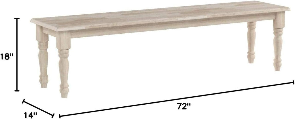 International Concepts BE-72S Shaker Style Bench, Unfinished