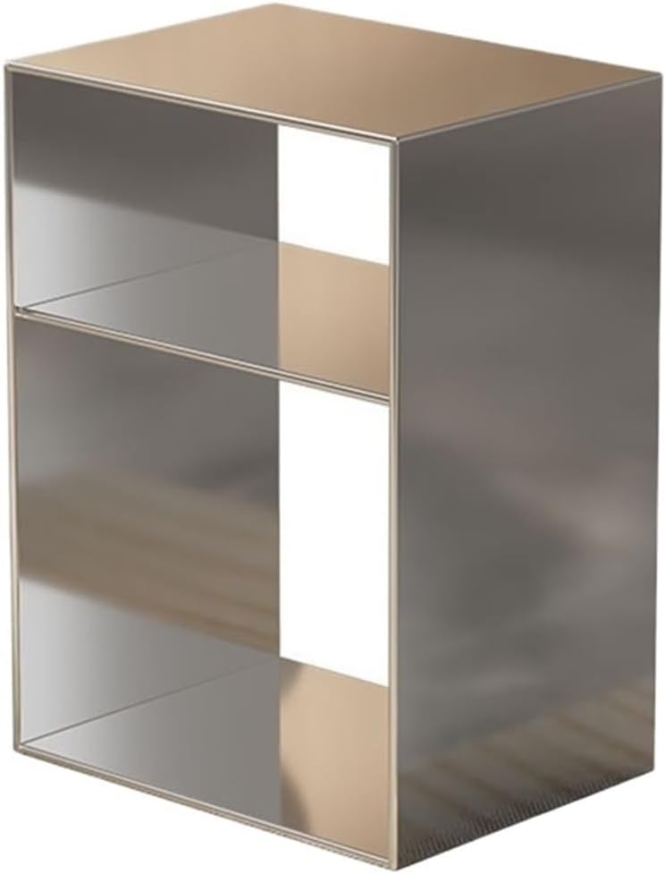 3-Layer Metal Storage Side Table, Square Sofa Side Tables, Simple End Table, Small Accent Tables for Living Room, Bedroom