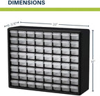 Akro-Mils 64-Drawer Plastic Drawer Storage Cabinet for Garage Organization, Bead Organizer, Building Bricks Storage, Teacher Toolbox, Makeup Organizer, 20-Inch W x 6-Inch D x 16-Inch H, 10164 White