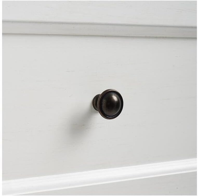 Maykoosh Pantry Cabinet - Distressed White Kitchen Storage - Adjustable Shelves & Drawer